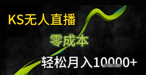 KS无人直播25年最新玩法，只需一部手机，轻松月入1W+【揭秘】-副业网