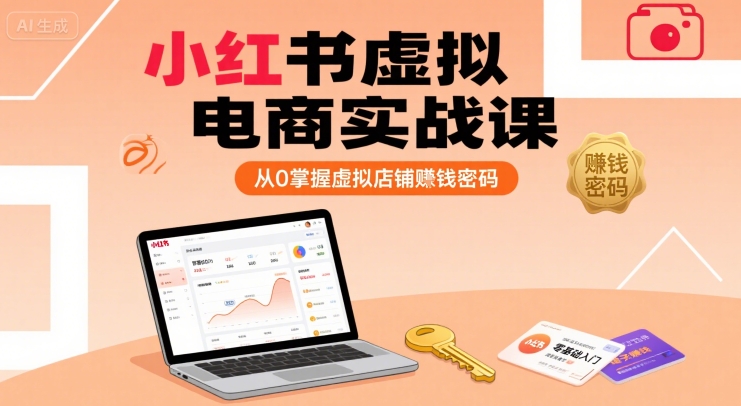 小红书虚拟电商实战课，从0掌握虚拟店铺賺钱密码-副业网