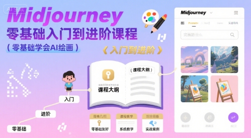 midjourney零基础入门到进阶课程，零基础学会AI绘画-副业网