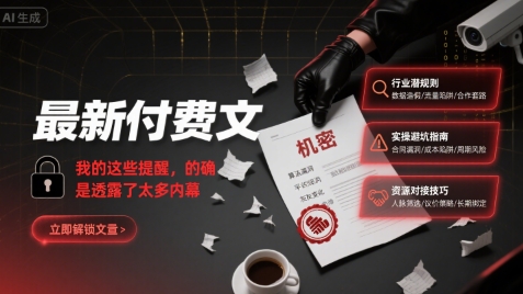 最新付费文：我的这些提醒，的确是透露了太多内幕-副业网