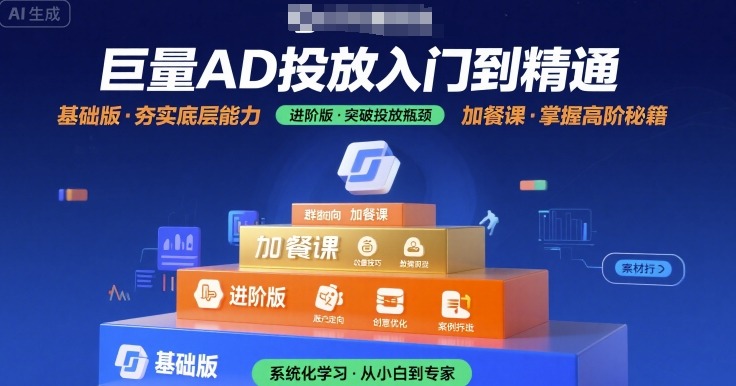 巨量AD投放入门到精通，基础版+进阶版+加餐课-副业网