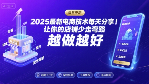 2025最新电商技术每天分享，让你的店铺少走弯路，越做越好(更新8月)-副业网