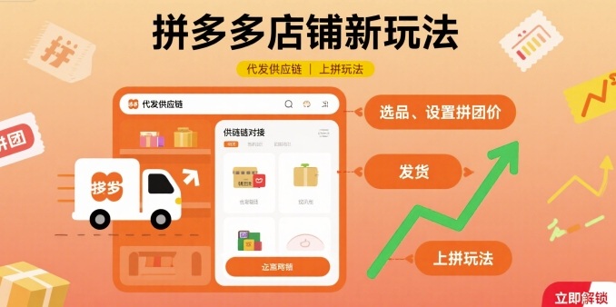 拼多多店铺新玩法，代发供应链上拼玩法-副业网