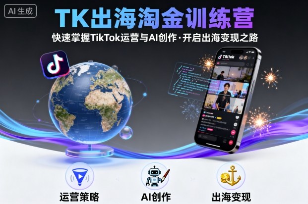 TK出海淘金训练营，助你快速掌握TikTok运营与AI创作，开启出海变现之路-副业网