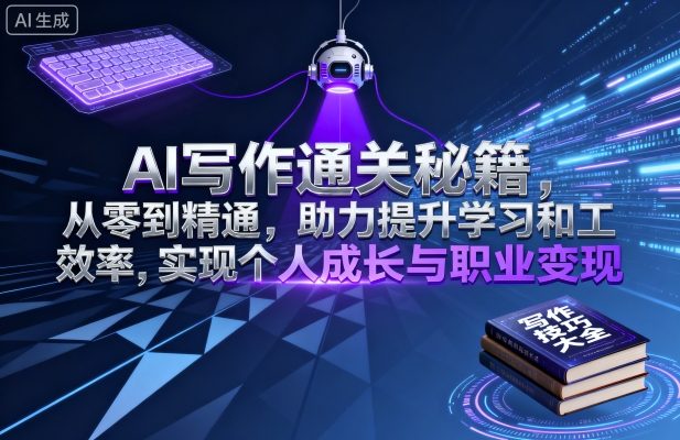 AI写作通关秘籍，从零到精通，助力提升学习和工作效率，实现个人成长与职业变现-副业网