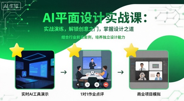 AI平面设计实战课，实战演练，解锁创意之门，掌握设计之道-副业网