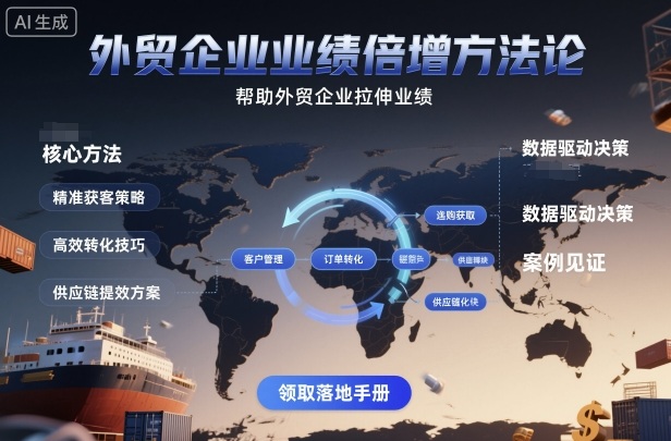 外贸企业业绩倍增方法论，帮助外贸企业拉伸业绩-副业网