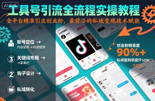 工具号引流全流程保姆级实操教程，全平台精准引流创业粉，最前沿的私域变现技术赋能-副业网