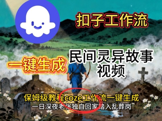 Coze扣子工作流一键生成民间灵异故事视频，保姆级教程搭建教学-副业网