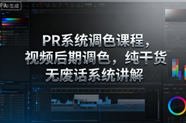 PR系统调色课程，视频后期调色，纯干货无废话系统讲解-副业网