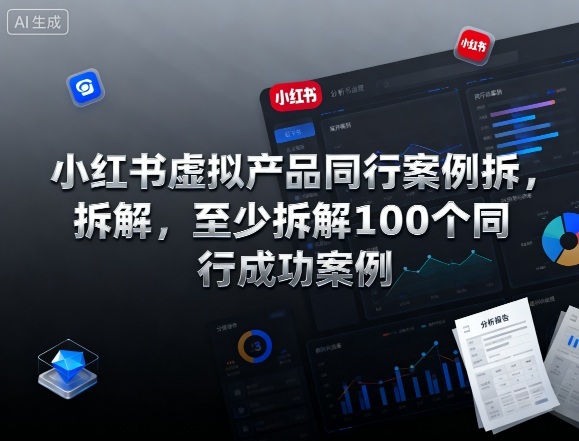 小红书虚拟产品同行案例拆解，至少拆解100个同行成功案例-副业网