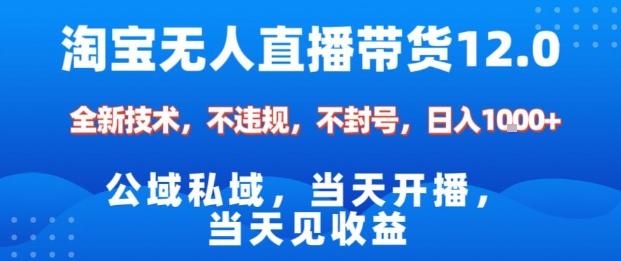 淘宝无人直播12.0，公域私域技术，不封号，不违规布局双十一流量风口，日入1k(独家技术)【揭秘】-副业网