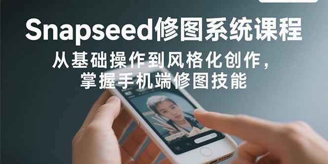 Snapseed修图系统课程：从基础操作到风格化创作，掌握手机端修图技能-副业网