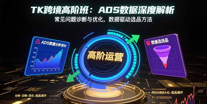 TK跨境高阶班：ADS数据深度解析，常见问题诊断与优化，数据驱动选品方法-副业网