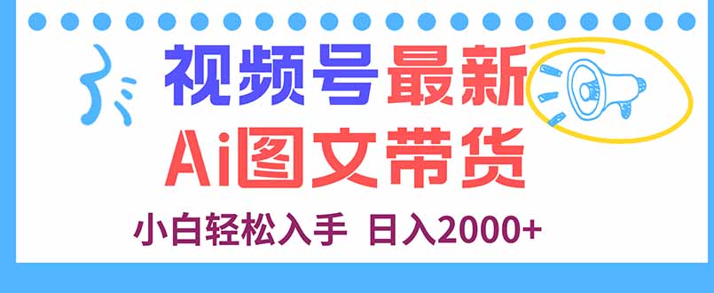 视频号最新AI图文带货，每天几分钟，小白轻松入手，日入2000+-副业网