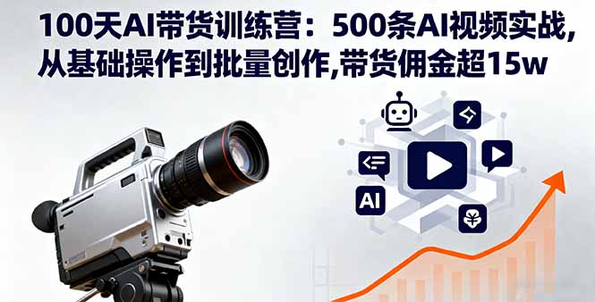 100天AI带货训练营：500条AI视频实战,从基础操作到批量创作,带货佣金超15w-副业网