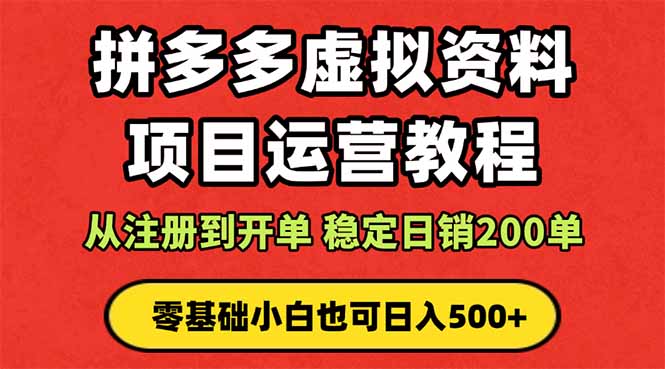 拼多多开店运营课程： 蓝海变现玩法，轻松实现睡后收入 零基础小白也可…-副业网