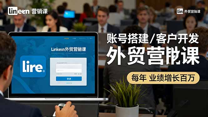LinkedIn外贸营销课：账号搭建/客户开发/成交转化，年业绩增长百万+-副业网