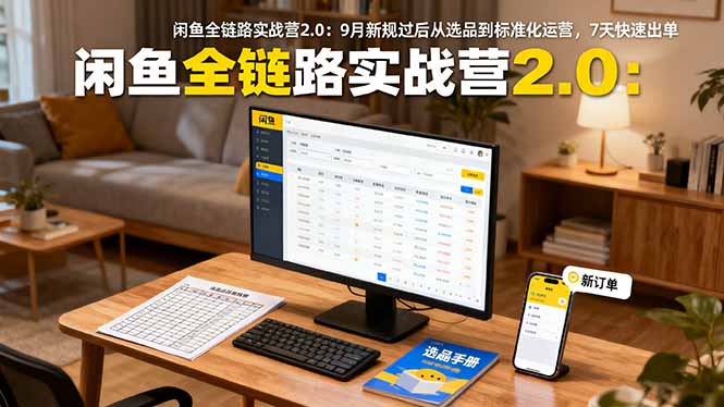 闲鱼全链路实战营2.0：9月新规过后从选品到标准化运营，7天快速出单-副业网
