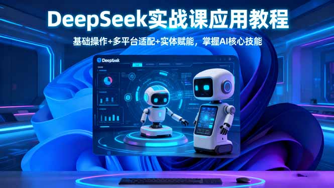 DeepSeek实战课应用教程、基础操作+多平台适配+实体赋能，掌握AI核心技能-副业网