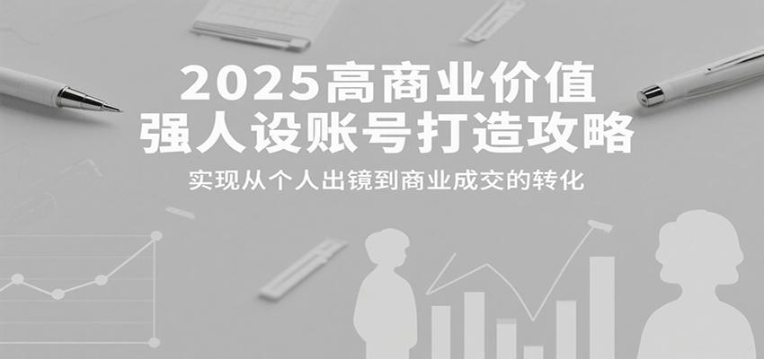 2025高商业价值强人设账号打造攻略，实现从个人出镜到商业成交的转化-副业网