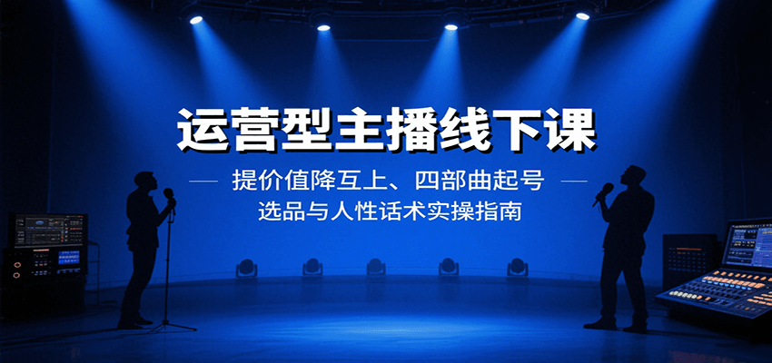 运营型主播线下课：提价值降互上、四部曲起号、选品与人性话术实操指南-副业网