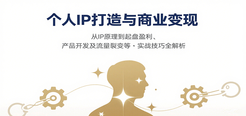 个人IP打造与商业变现，从IP原理到起盘盈利、产品开发及流量裂变等实战技巧全解析-副业网