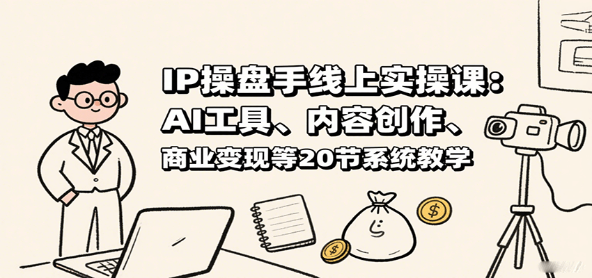 IP操盘手线上实操课：AI工具、内容创作、商业变现等20节系统教学-副业网