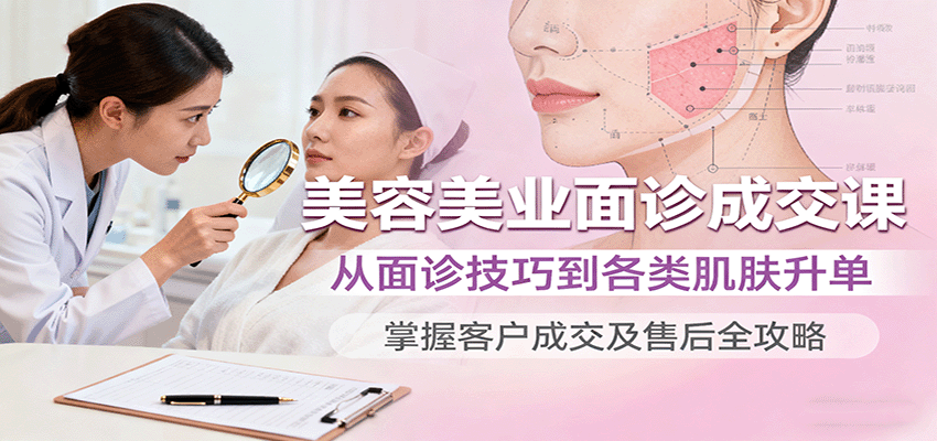 美容美业面诊成交课，从面诊技巧到各类肌肤升单，掌握客户成交及售后全攻略-副业网