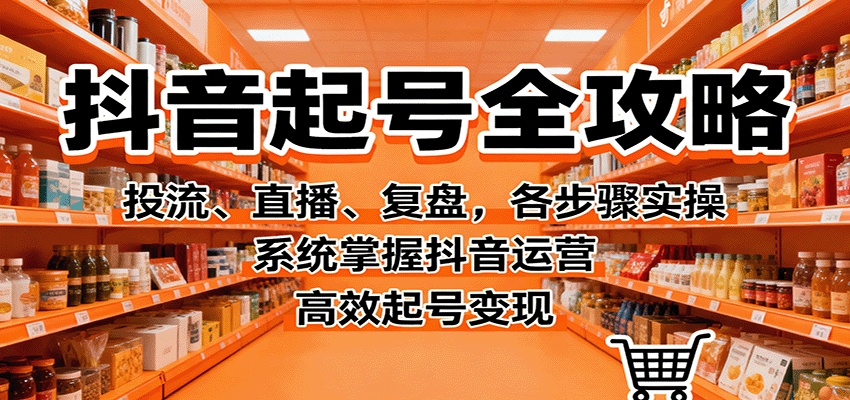 抖音起号全攻略，投流、直播、复盘，各步骤实操，系统掌握抖音运营，高效起号变现-副业网