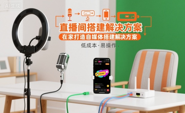 直播间搭建解决方案，在家打造自媒体搭建解决方案-副业网