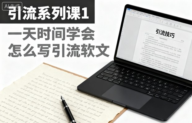 引流系列课1，一天时间学会怎么写引流软文-副业网