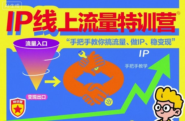 IP线上流量特训营，手把手教你搞流量、做IP、稳变现-副业网