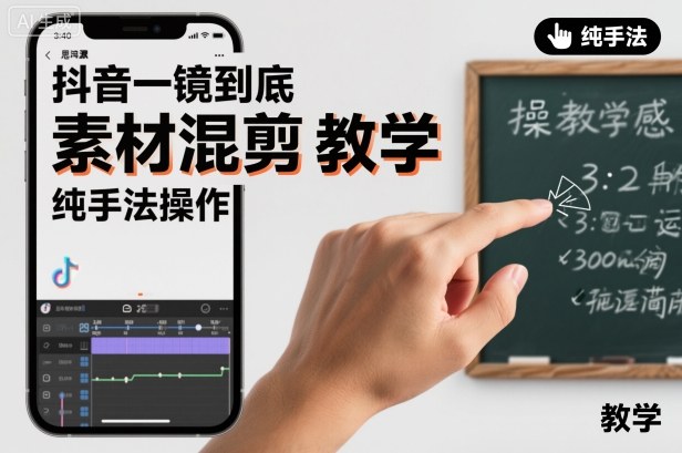 抖音一镜到底素材混剪教学，纯手法操作-副业网