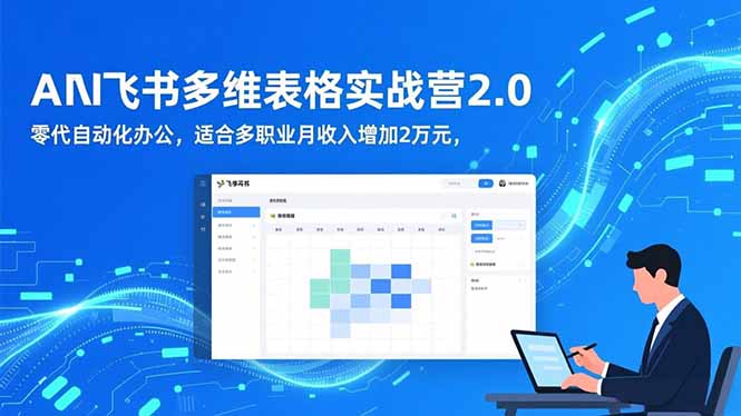 AI+飞书多维表格实战营2.0：零代码自动化办公，适合多职业月收入增加2万元-副业网
