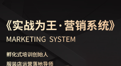老杨·服装老板必修课《实战为王-营销系统》实现业绩被动式增长-副业网