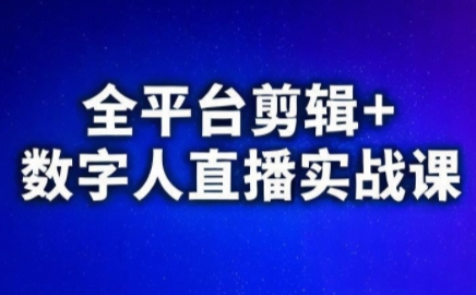视频号、快手、抖音全平台剪辑+数字人直播实战课(更新8月)-副业网