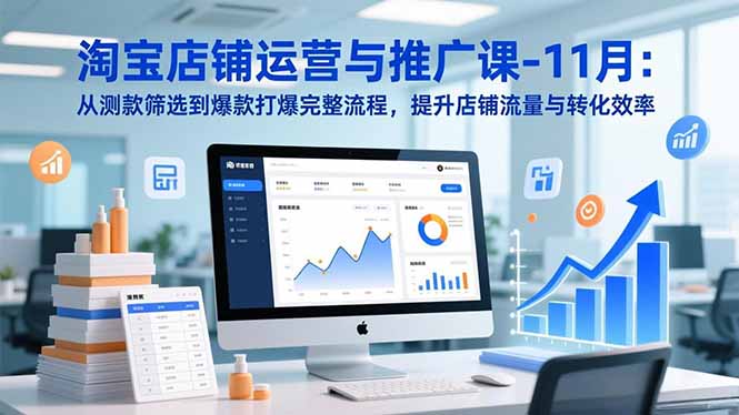 淘宝店铺运营与推广课-11月：从测款筛选到爆款打爆完整流程，提升店铺流量与转化效率-副业网
