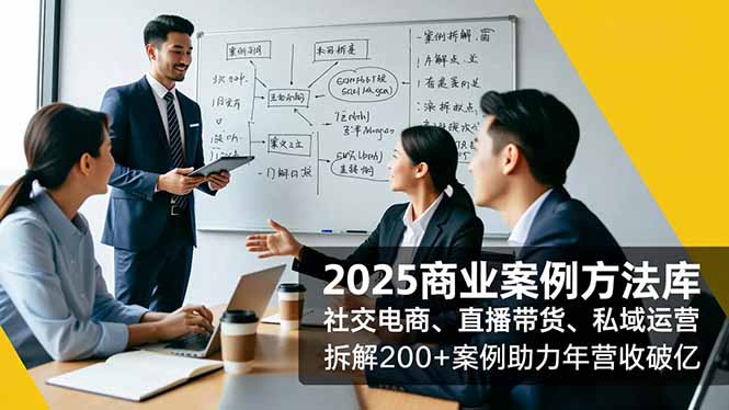 2025商业案例方法库，社交电商、直播带货、私域运营，拆解200+案例助力年营收破亿-副业网