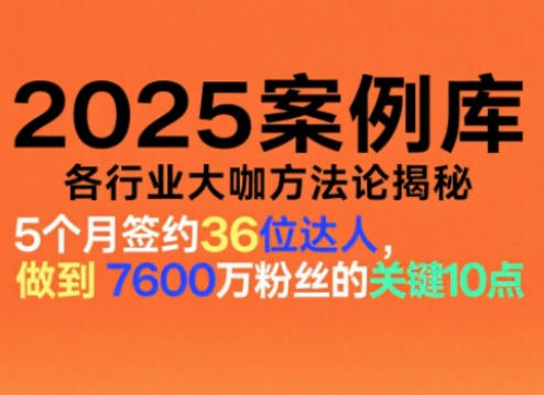 2025案例库，收录各行业大咖的方法论，各行业大咖方法论揭秘-副业网