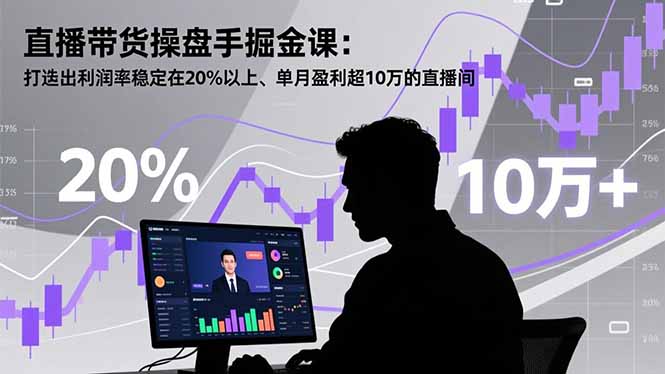 直播带货操盘手掘金课：打造出利润率稳定在20%以上、单月盈利超10万的直播间-副业网