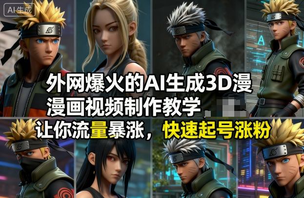 外网爆火的AI生成3D漫画视频制作教学，让你流量暴涨，快速起号涨粉！-副业网