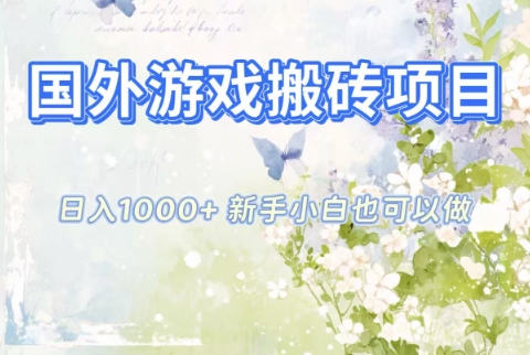 国外游戏搬砖项目，日入1k+，全自动解放双手，新手小白也可做【揭秘】-副业网