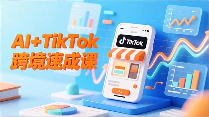 AI+TikTok跨境速成课，智能翻译、店铺定位、流程拆解，7天高效上线运营-副业网