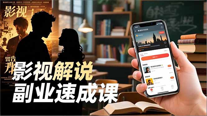 Tk影视解说副业速成课，软件安装、全流程实操、爆款预设，新手两周变现-副业网