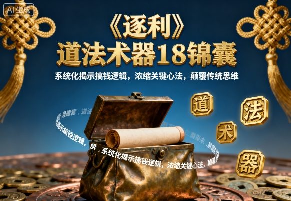 《逐利》道法术器18锦囊，系统化揭示搞钱逻辑，浓缩关键心法，颠覆传统思维(更新)-副业网
