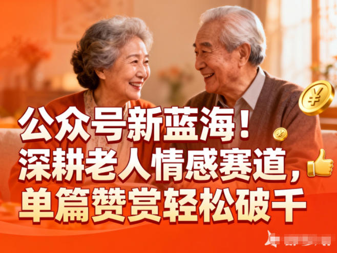 公众号新蓝海！深耕老人情感赛道，单篇赞赏轻松破1k-副业网