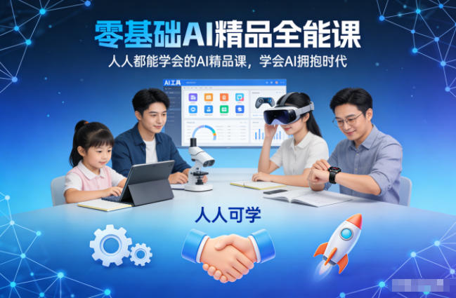 零基础AI精品全能课，人人都能学会的AI精品课，学会AI拥抱时代-副业网
