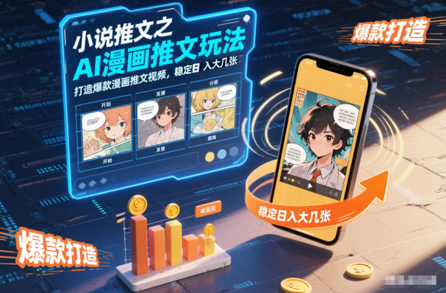 小说推文之AI漫画推文玩法，打造爆款漫画推文视频，稳定日入大几张-副业网