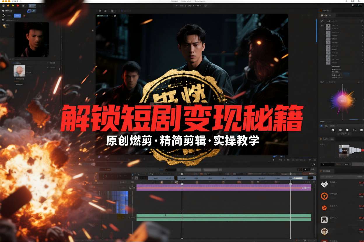 短剧拉新之原创燃剪精简剪辑实操课，解锁短剧变现秘籍-副业网